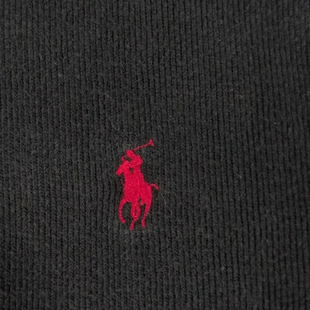 Polo Ralph Lauren 1/4 Zip Pullover Sweater Size L Large boxy Fit Black Cotton